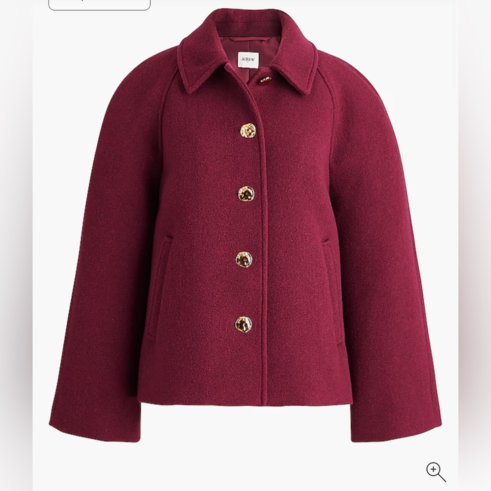 NEW J. Crew Women's Burgundy Coat NWT size Medium
M